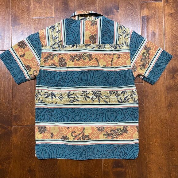 The Territory Ahead Vintage 90s Abstract Button Down Orange Green Shirt Men's XL - Picture 5 of 9